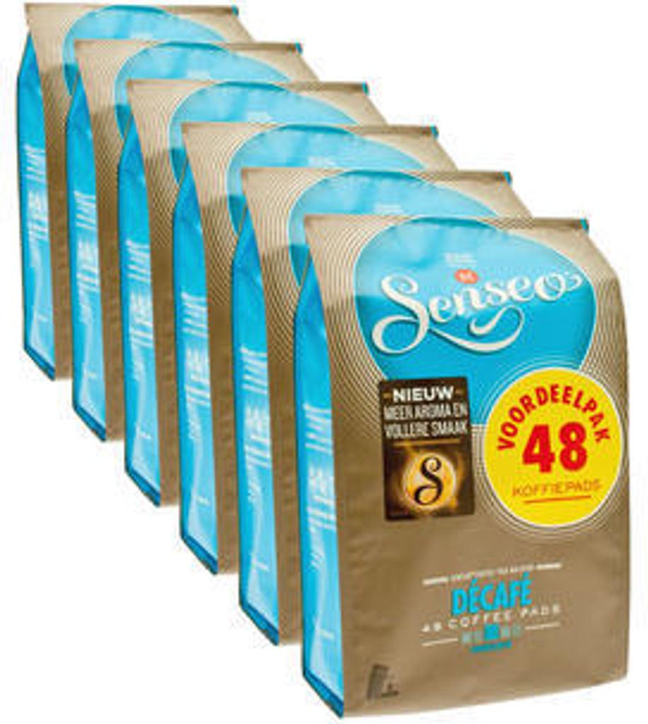 Senseo Kaffeepads Décafé / Entkoffeiniert, neues Design, 6er Pack, 6 x 48 Pads