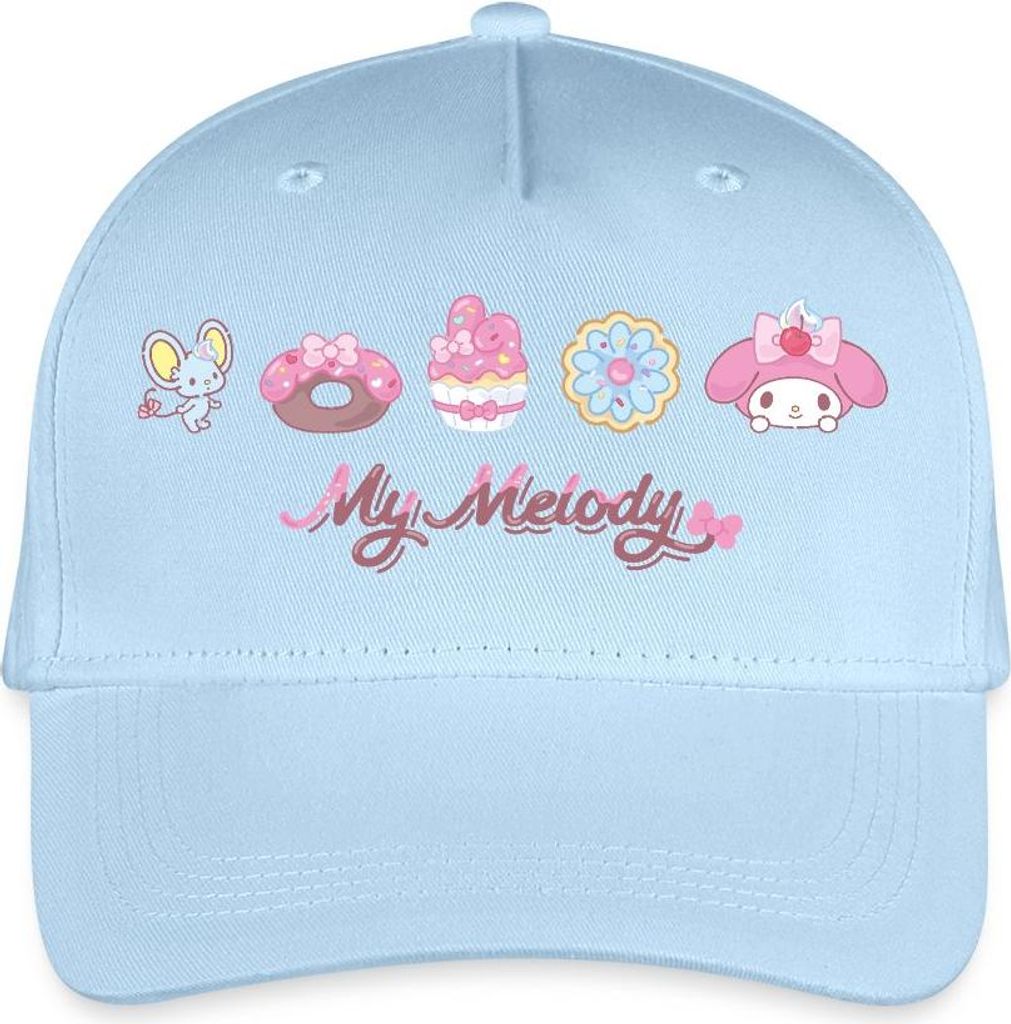 Spreadshirt My Melody Mit Flat Und Gebäckstücken Kinder Bio Basecap, One size, Hellblau