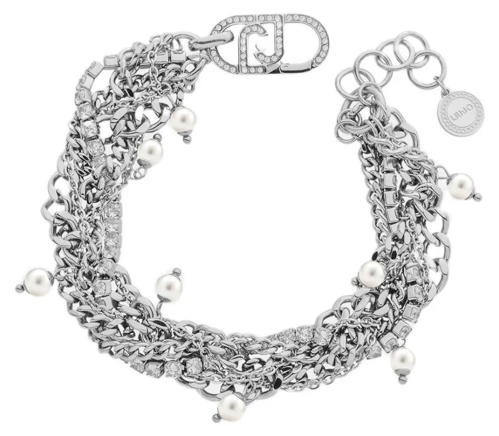 Bracelet manchette femme en acier inoxydable et cristaux brillants