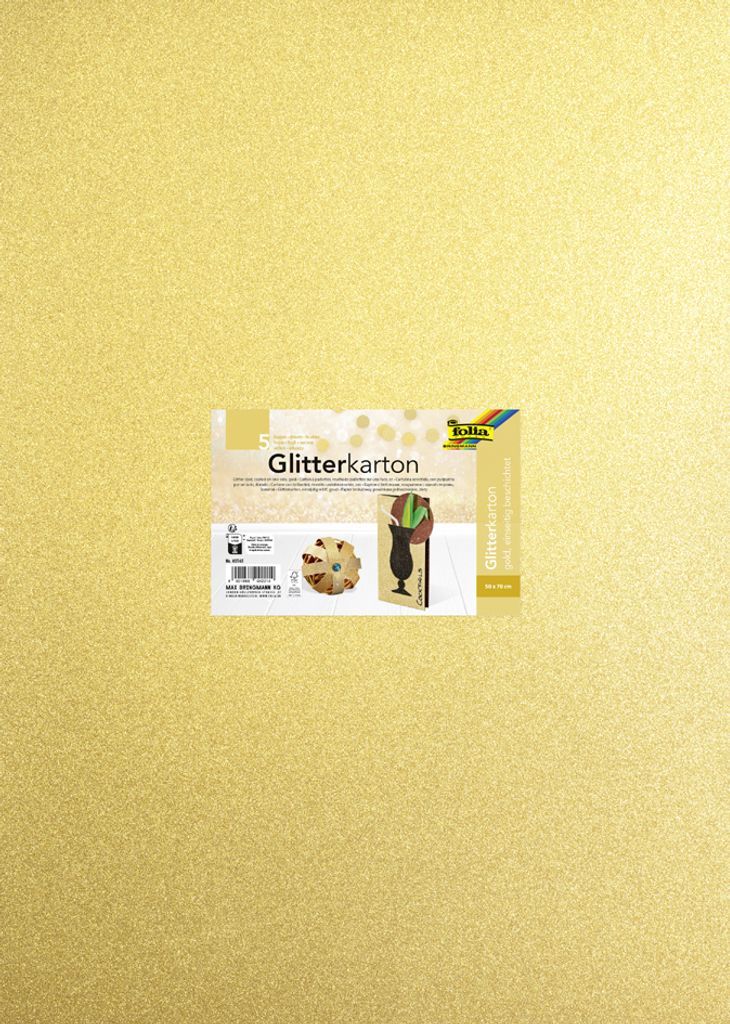 folia Glitterkarton, 500 x 700 mm, 300 g/qm, gold Zdjęcie produktu 