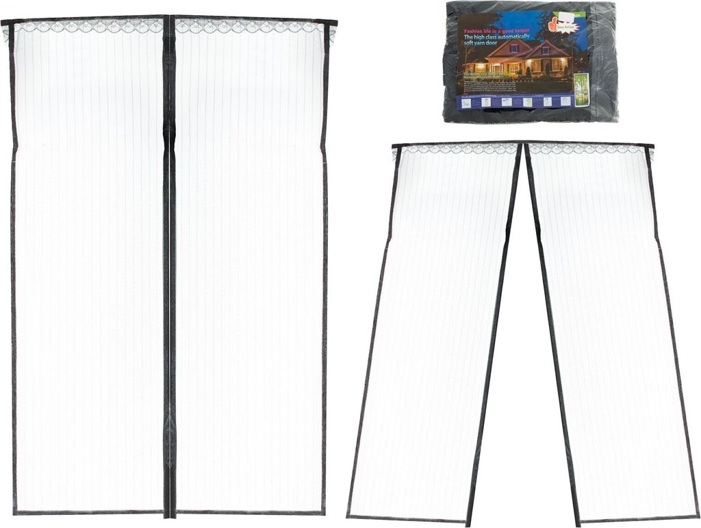 KIK KX6127 Moskytiéra do dveří s magnety 110 x 220cm černá Obrázek produktu 