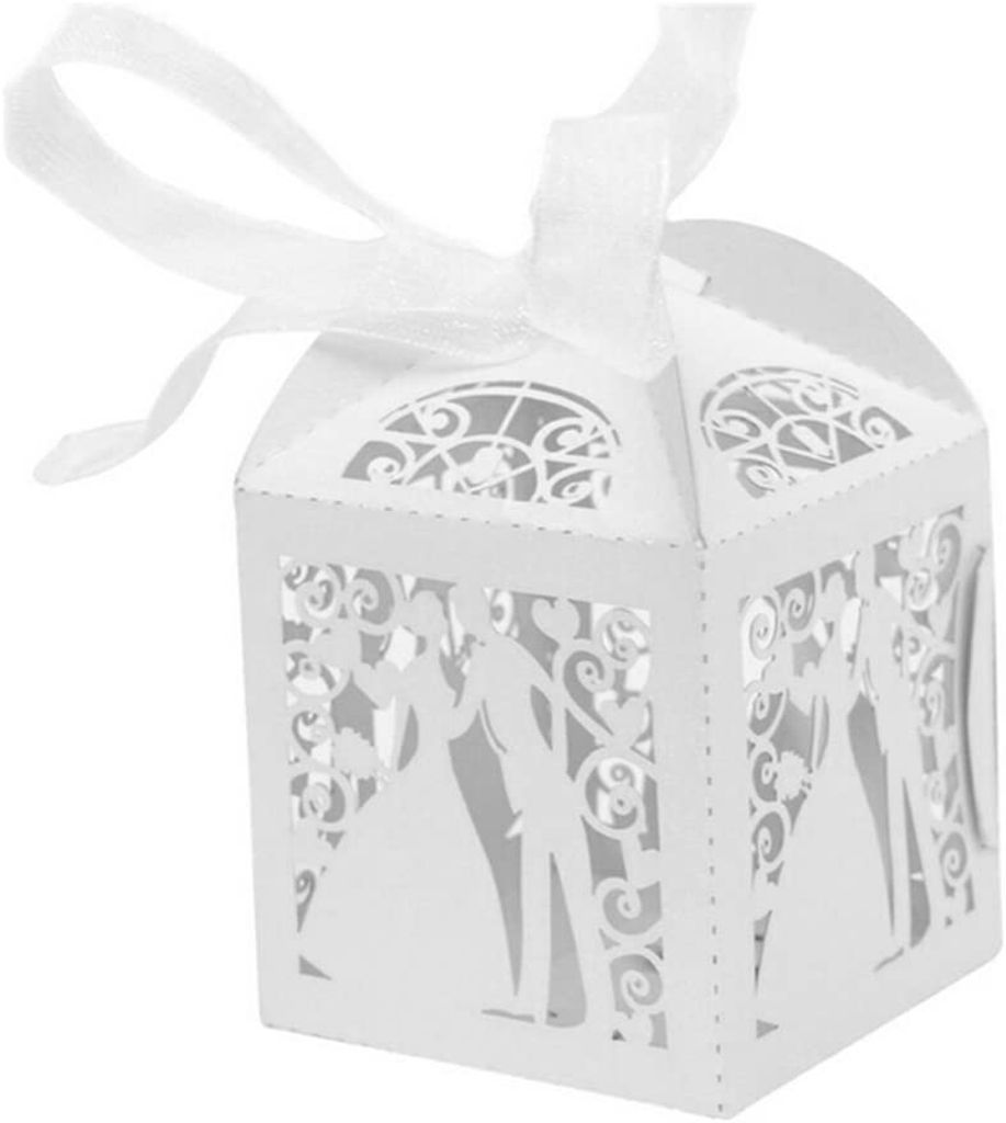 50 x weiß Kraftpapier Geschenkbox Schachtel Geschenkkarton für Süßigkeiten 