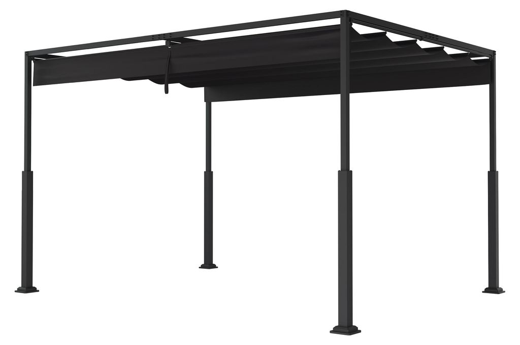Pergola métallique QEENTOE, 3x4 mètres, noire, structure Image du produit 