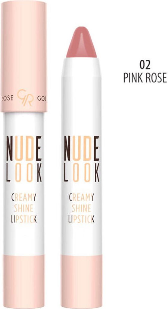 Golden Rose Nude Look Creamy Shine Lippenstift Nr. 02 Pink Rose