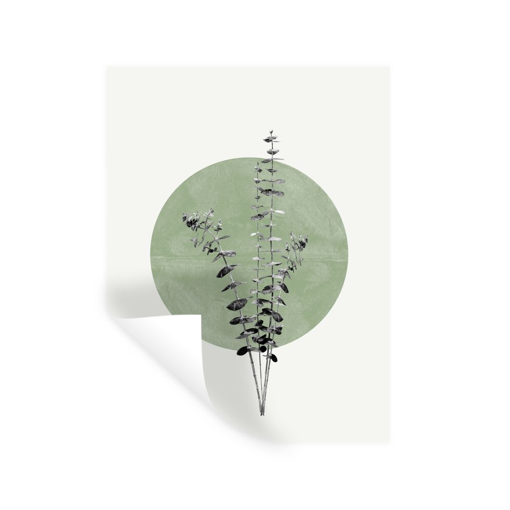 MuchoWow Wandtattoo Wandsticker Wandaufkleber Grün - Pflanzen - Natur - Abstrakt 30x40 cm Selbstklebend und Repositionierbar - Sticker - Dekorfolie