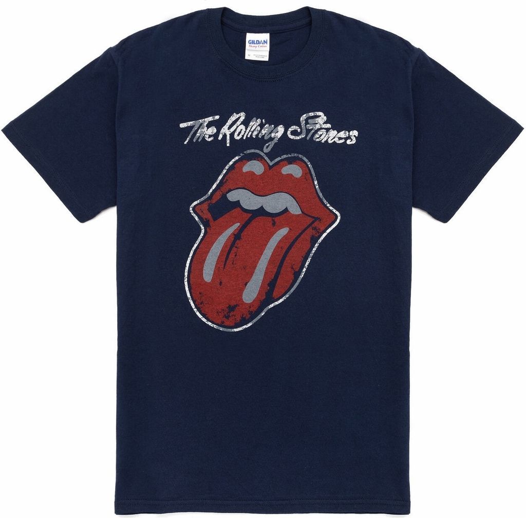 The Rolling Stones - "Tongue" T-Shirt für Herren NS6052 (S) (Marineblau)