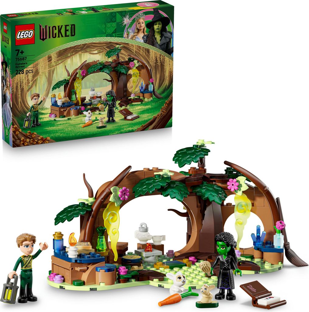 LEGO Wicked Elphabas Versteck - Wald Bauset mit 2 Minifiguren und 2 Tierfiguren mit Zubehör – Modellbau Spielset zum Sammeln - Kinder Geschenk f...