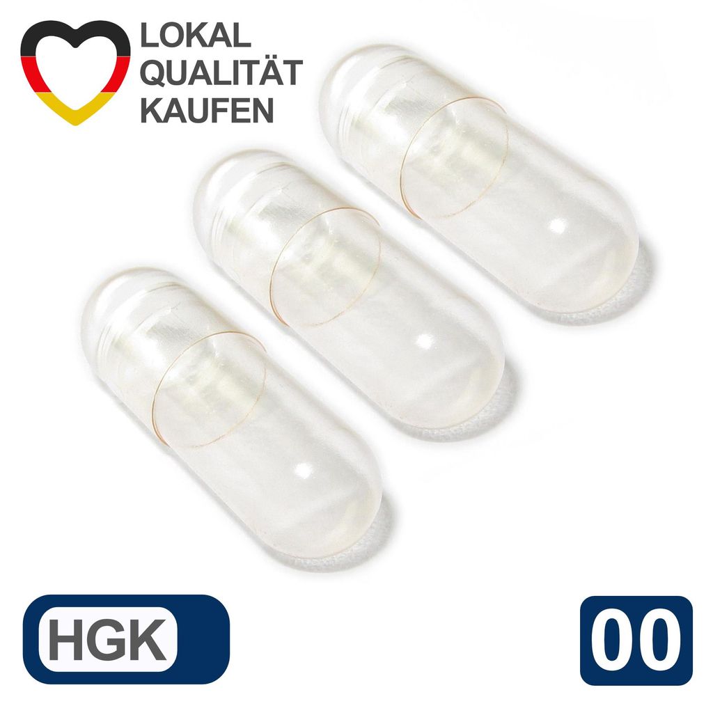 Leerkapseln Gelatinekapseln HGK Größe 00 leere Kapseln Produktbild 