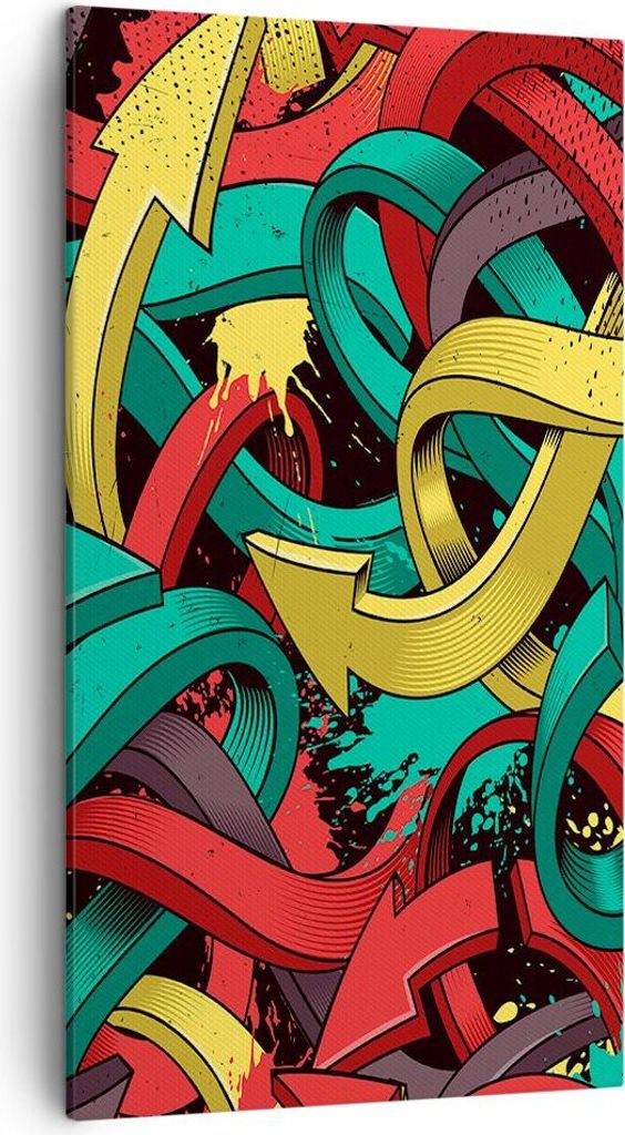 Bild auf Leinwand - Leinwandbild - Abstraktion modern - 45x80cm - Wand Bild - Wanddeko - Wandbilder - Leinwanddruck - Bilder - Kunstdruck - Wanddek...