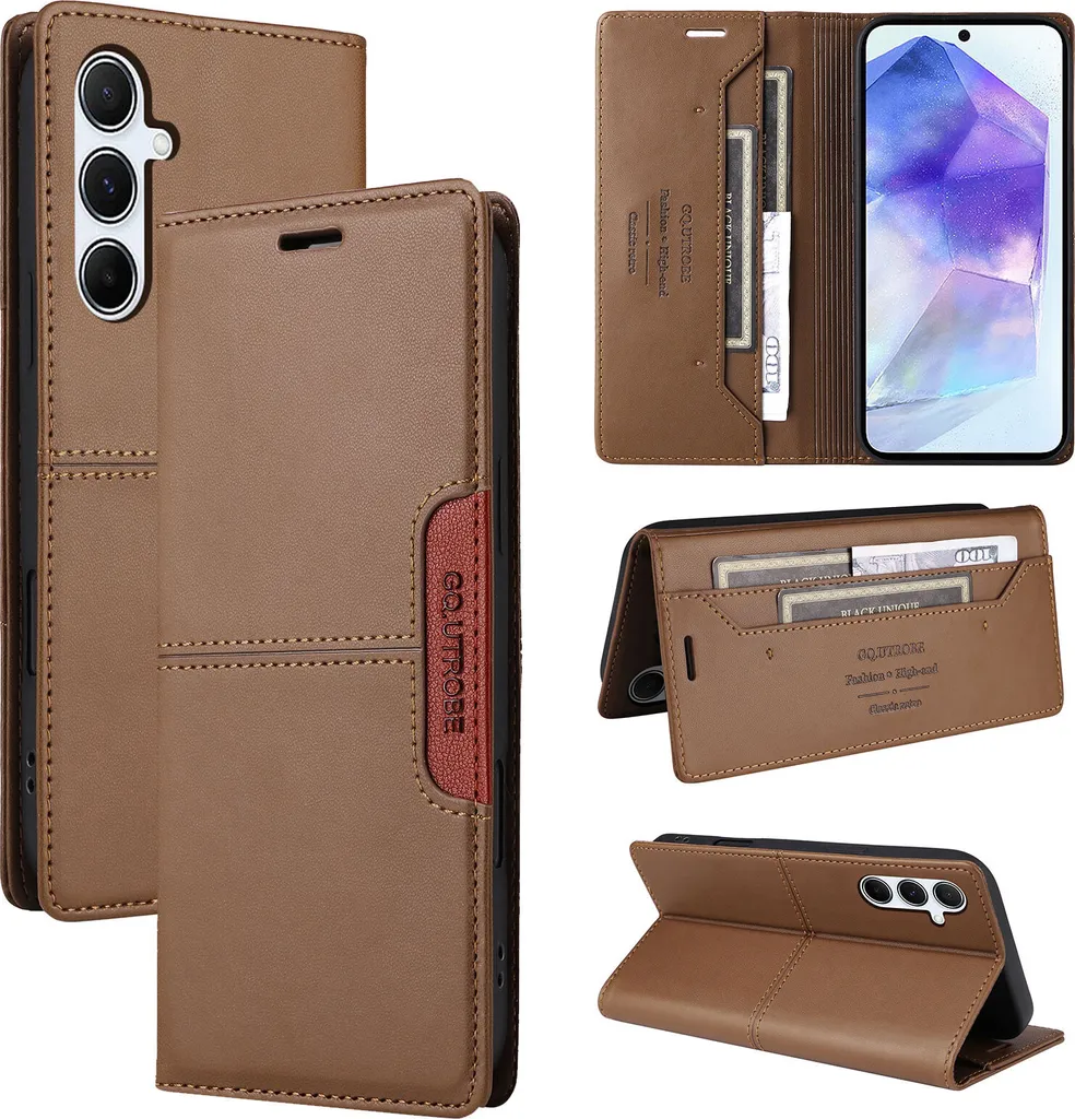 GOKEN Custodia Folio Per Blackview A55 Pro – Pelle PU Con Portafoglio, 5 Slot Carte, Supporto E Chiusura Magnetica - 3