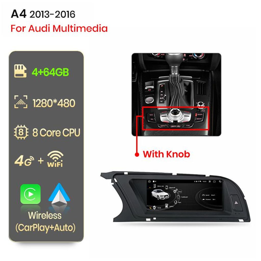 4+64G 8,8'' Android 14 Autoradio a 8 core CarPlay GPS Navi Immagine del prodotto 