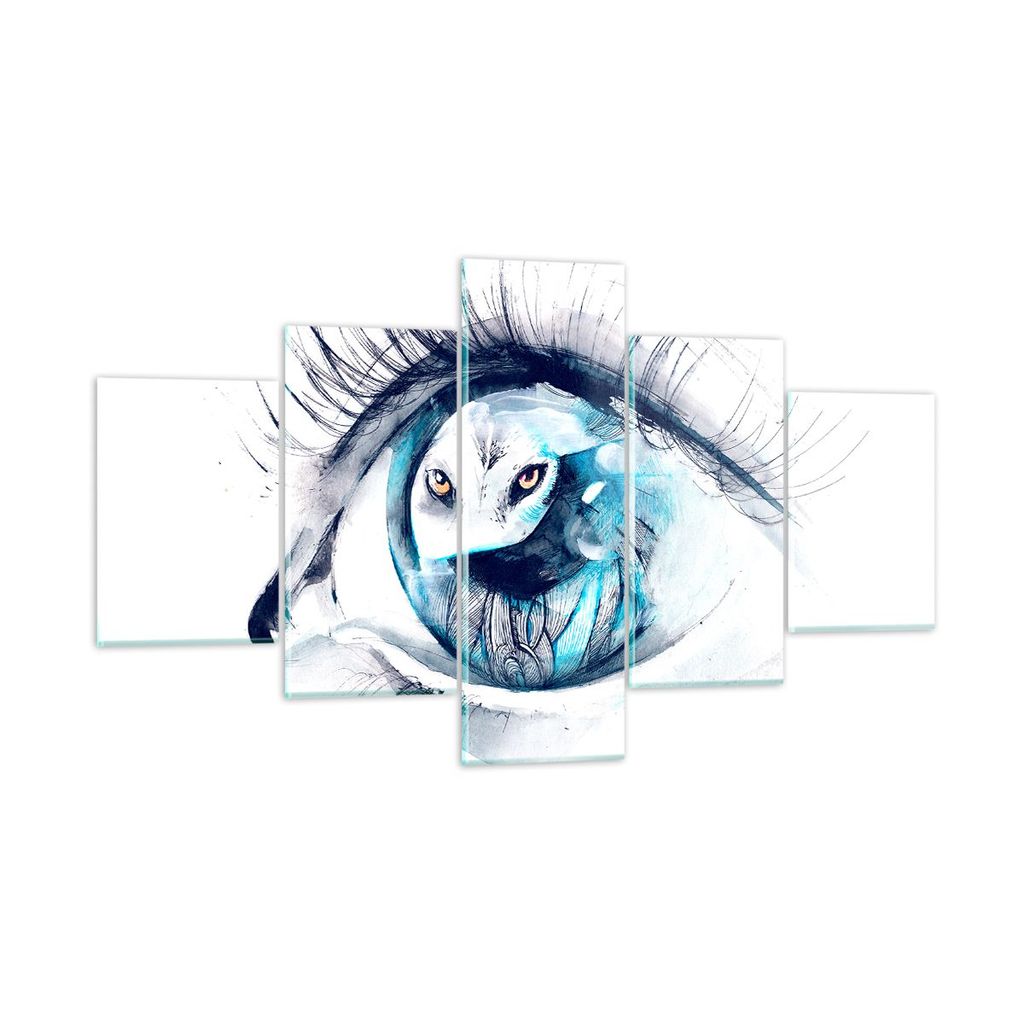 Bilder auf glas - Wildnis fantasie Augapfel illustration - 125x70cm - Glasbilder - Wandbilder - Kunstdruck - Wanddekoration aus Glas - Glas Bilder ...