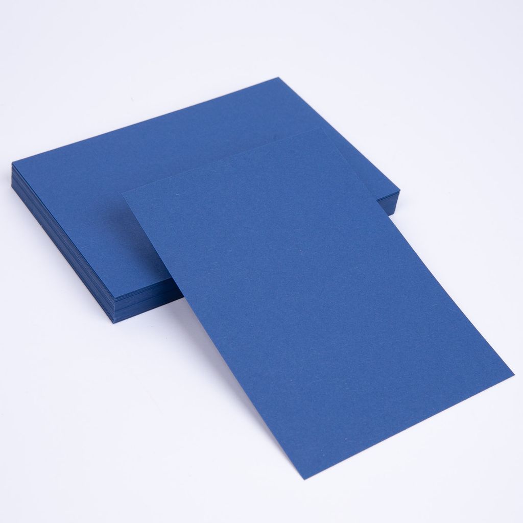 100 x Geschenkkarten DIN A6 blanko Tonkarton Postkarte Saphir Blau