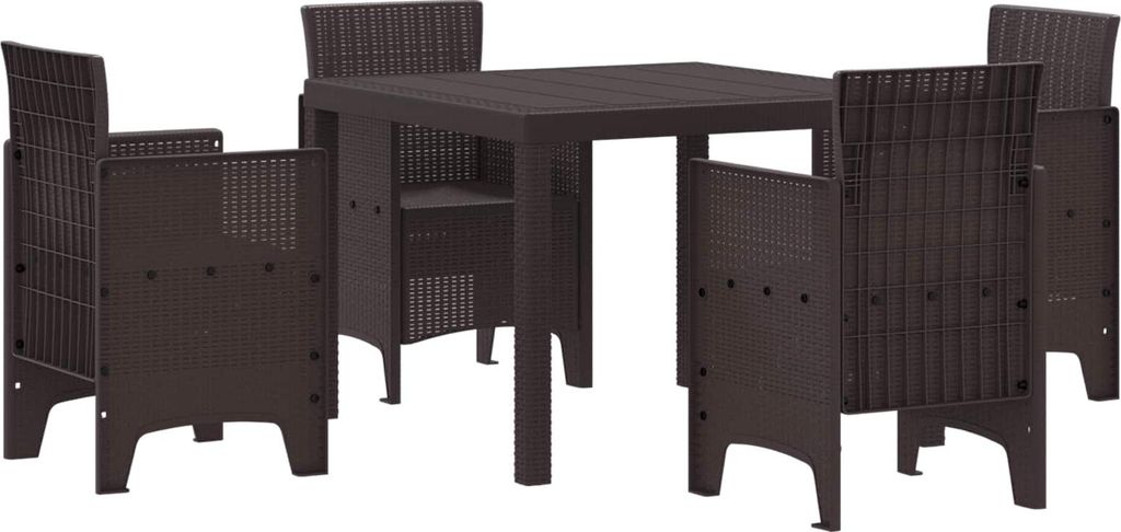 Garten Essgruppe 5 pcs Braun Polypropylen