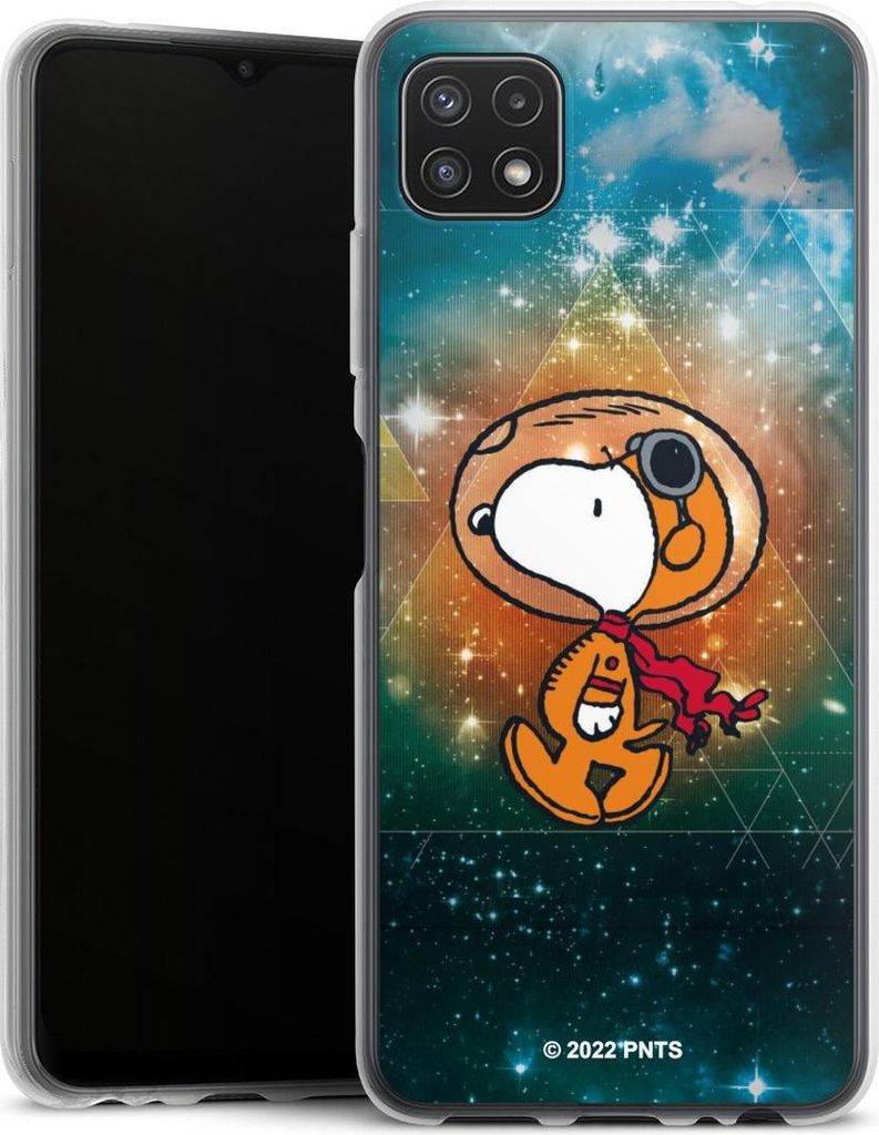 DeinDesign Handyhülle für Samsung Galaxy A22 5G Silikon Hülle Case Smartphone Schutzhülle Astronaut Offizielles Lizenzprodukt Snoopy
