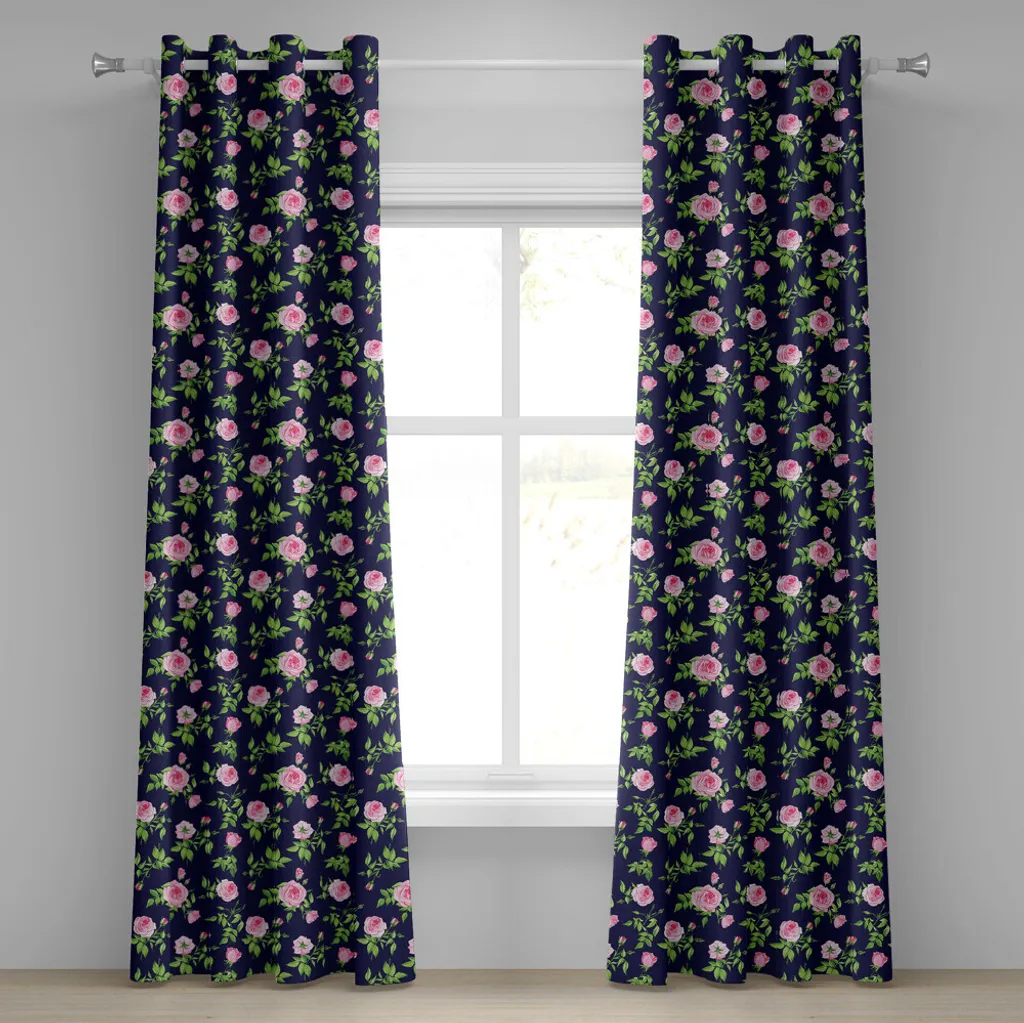 Tende Lavabili ABAKUHAUS Rose Vintage Blush e Navy 280x245cm