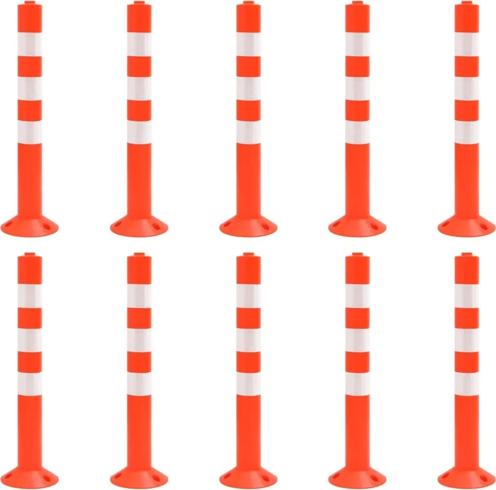 Lot de 10 poteaux de délimitation 75 cm en PE haute densité flexibles