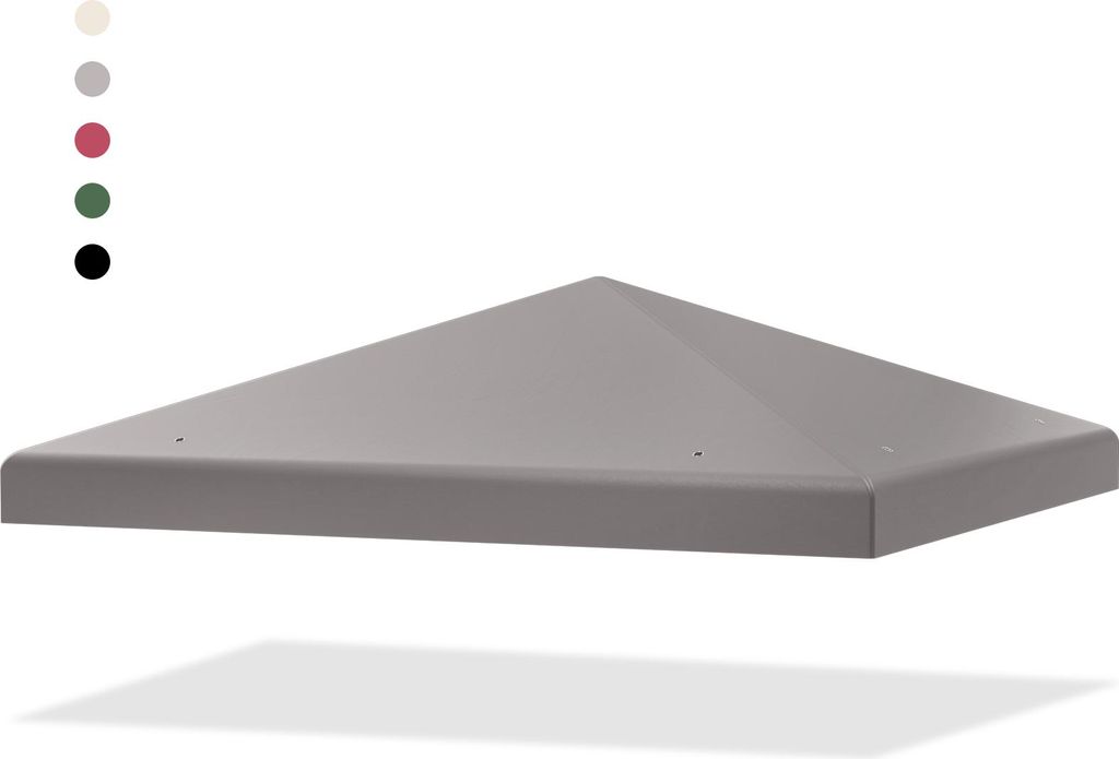 COSTWAY 3x3m Ersatzdach für Garten Pavillon, Pavillondach Ersatzbezug mit Ablauflöchern & Klettverschlüssen Grau