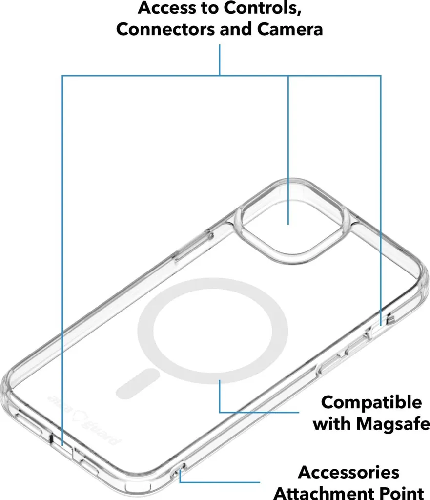 Coque MagSafe iPhone 15 Plus AlzaGuard : TPU Anti-Choc et Haute Clarté