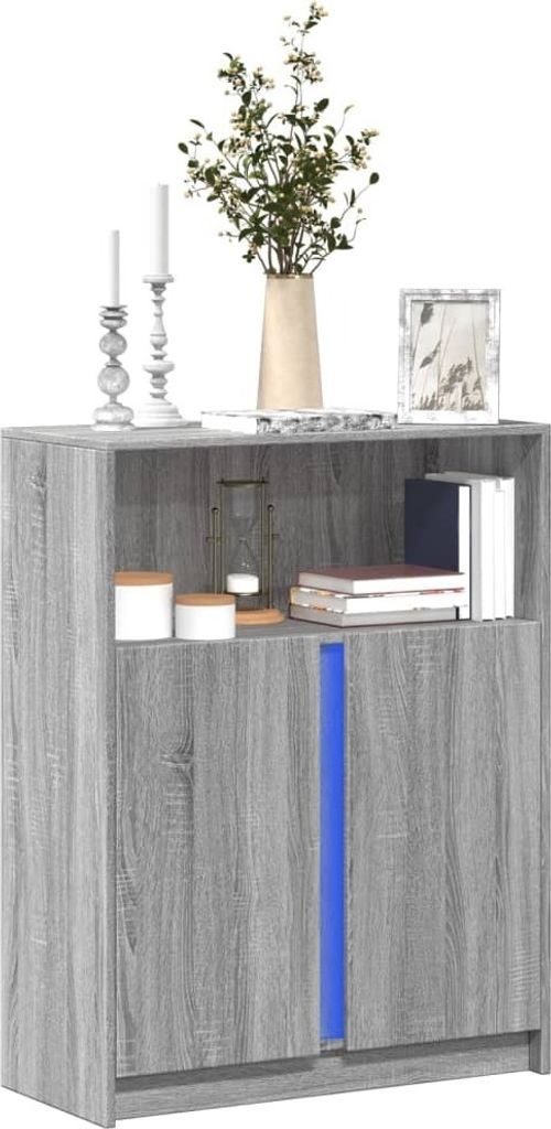"2026 Promotion" LED-Sideboard Wohnzimmer - Grau Sonoma 77x34x100 cm Holzwerkstoff - Kommoden CC31017