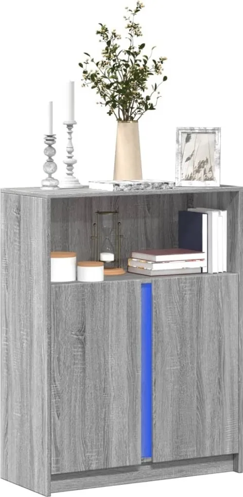 Sideboard LED vidaXL 77x34x100 cm | Grigio Sonoma Smart Style