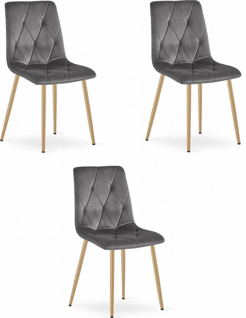 Sedie Grigie in Velluto LIBRA con Gambe Legno Valora | Arredo Casa