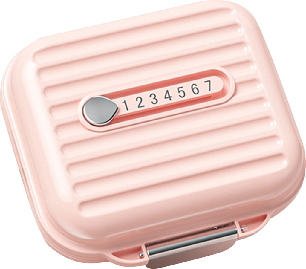 Wöchentliche Pillendose mit Fächern und transparentem Deckel, 7 Fächer, Schlossdesign, staubdicht, feuchtigkeitsbeständig, für Reisen im Freie...