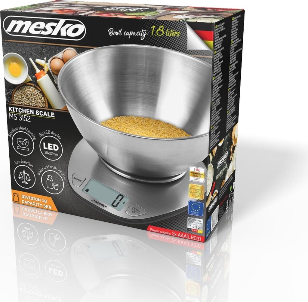 Mesko Home MS 3152 Bilancia elettronica da banco in acciaio Immagine del prodotto 