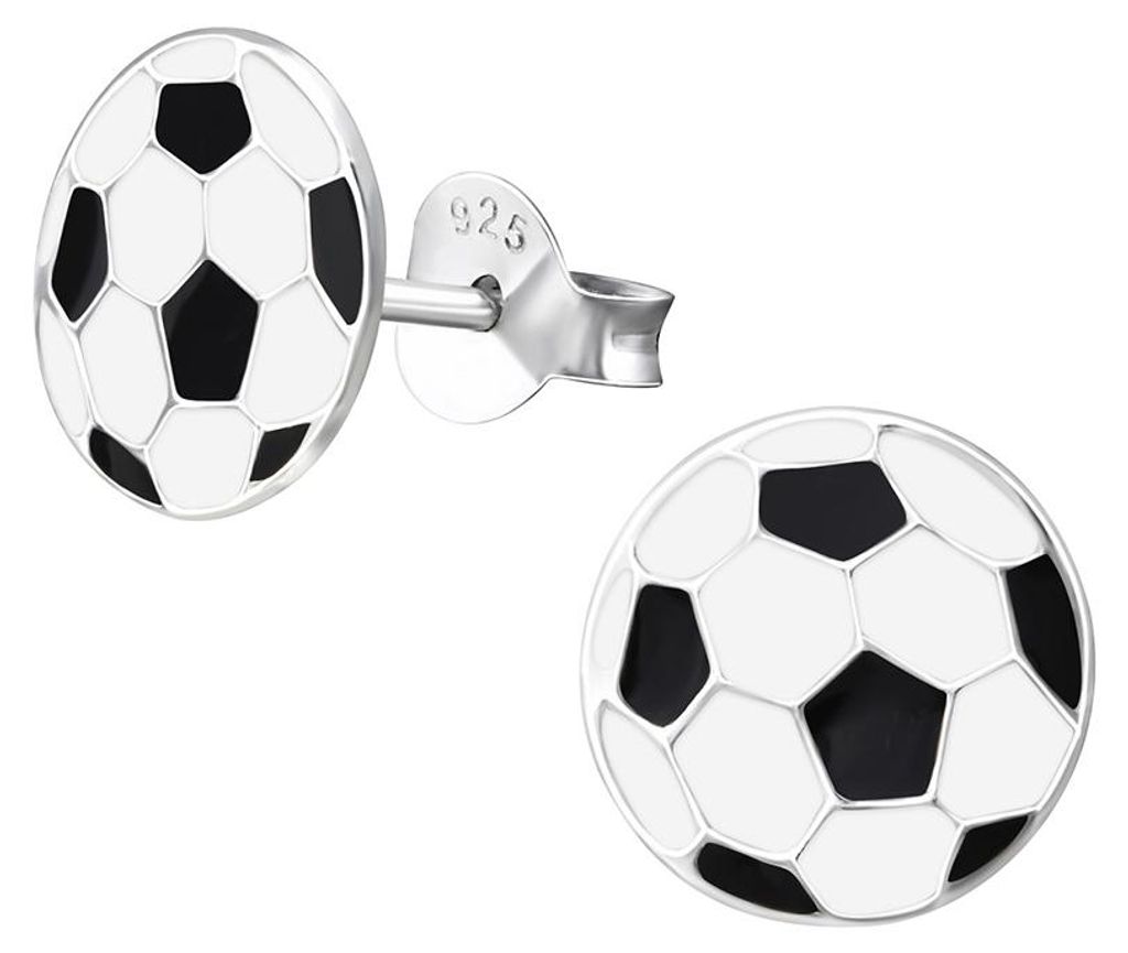 Fußball Ohrstecker: Kinderohrstecker Silber Ohrringe Produktbild 