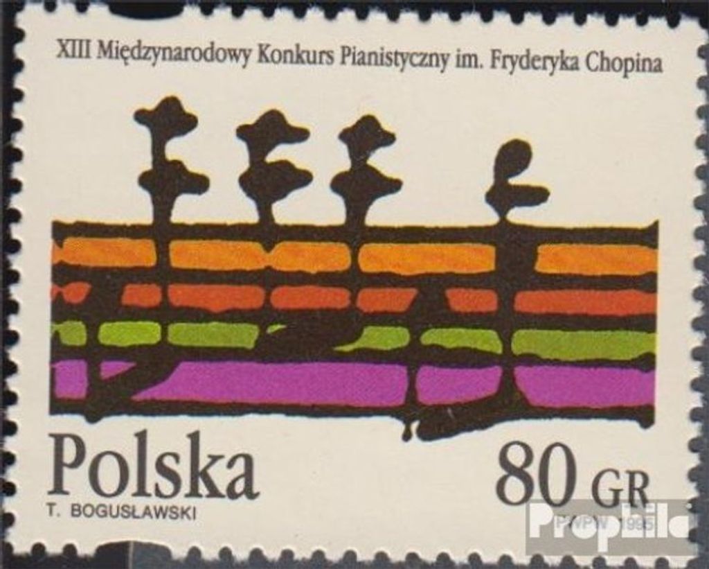Briefmarken Polen 1995 Mi 3560 (kompl.Ausg.) postfrisch Chopin-Klavier-Wettbewerb