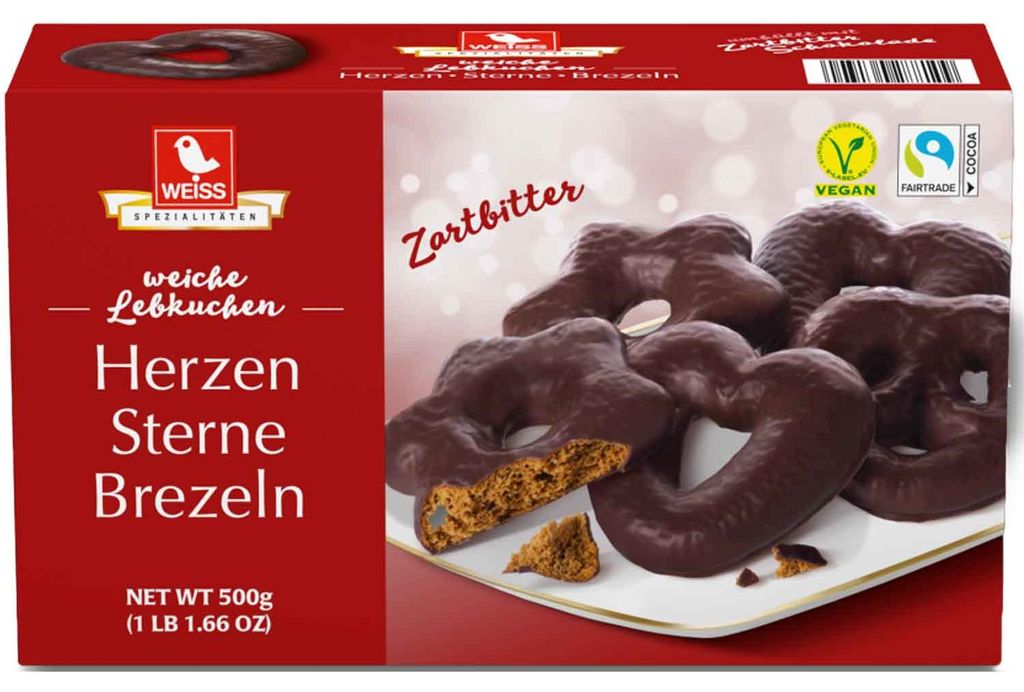 Weiss Herzen Sterne Brezeln Zartbitter 500g Produktbild 