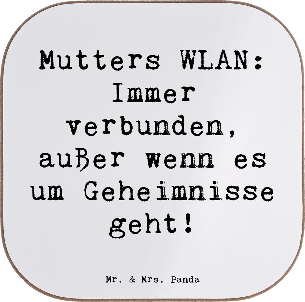 Mr. & Mrs. Panda Personalisierter Untersetzer Mutters WLAN - Weiß - Geschenk, Personalisierte, Mutterliebe, Glasuntersetzer, Geschenke, Mutter, L...