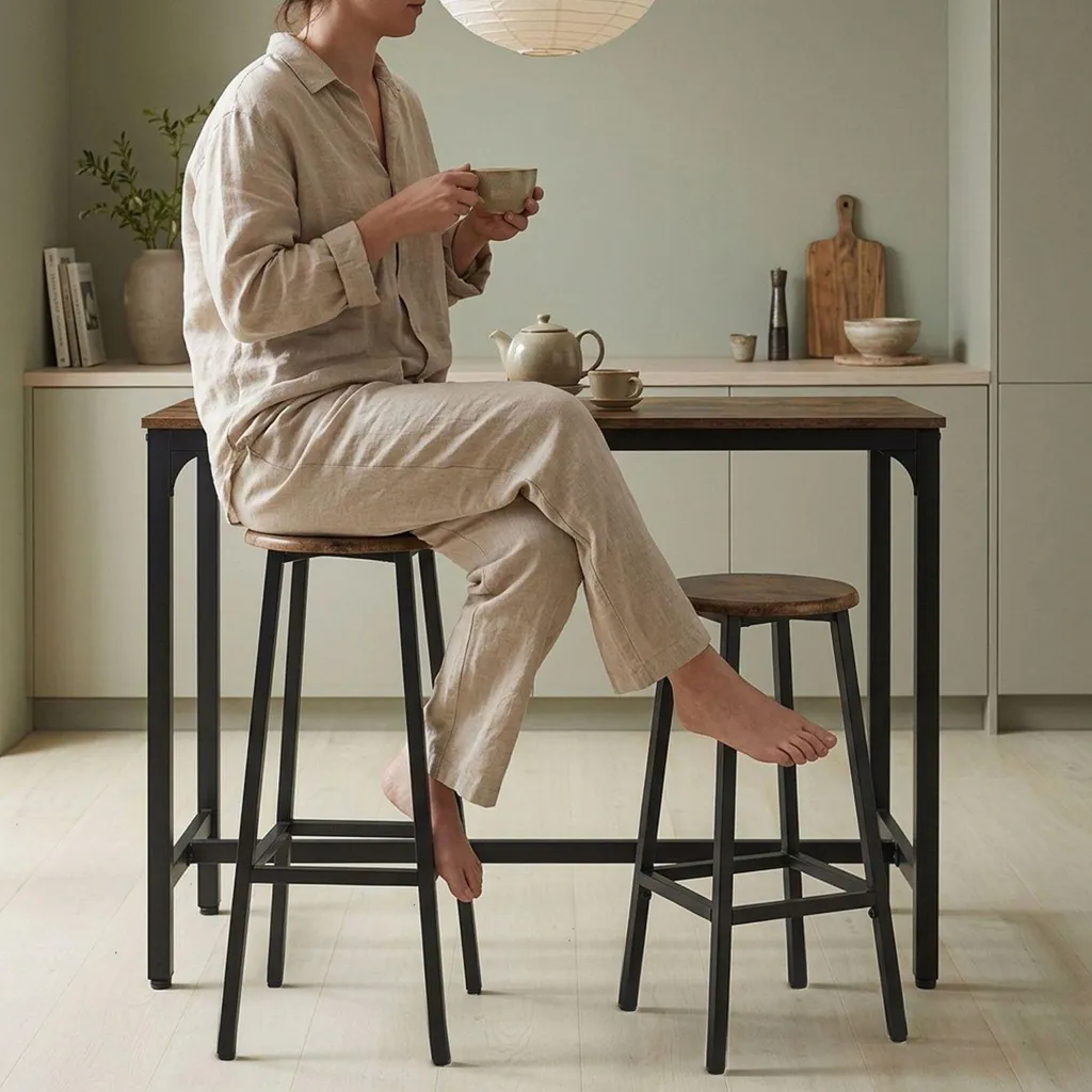 Table haute et tabourets Jostin : la solution déco pour petits espaces - 2