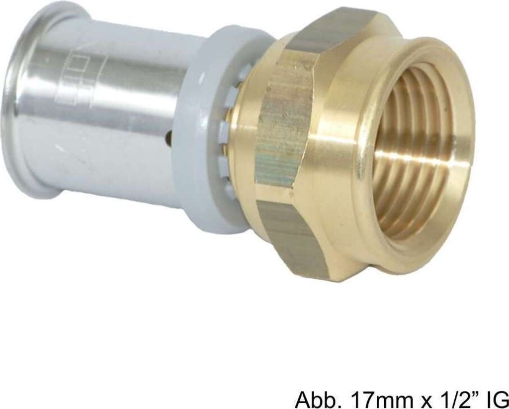 ROTH WERKE Roth, Übergangsmuffe, 17 mm, 1/2" IG, Messing, 1 Stk.