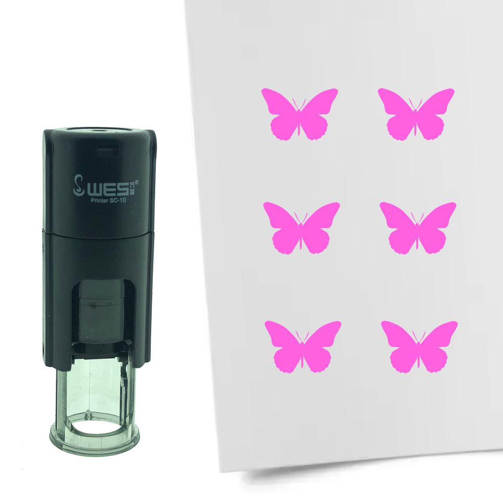 CombiCraft Selbstfärbender Stempel 'Schmetterling' in der Farbe Pink, Ø10mm