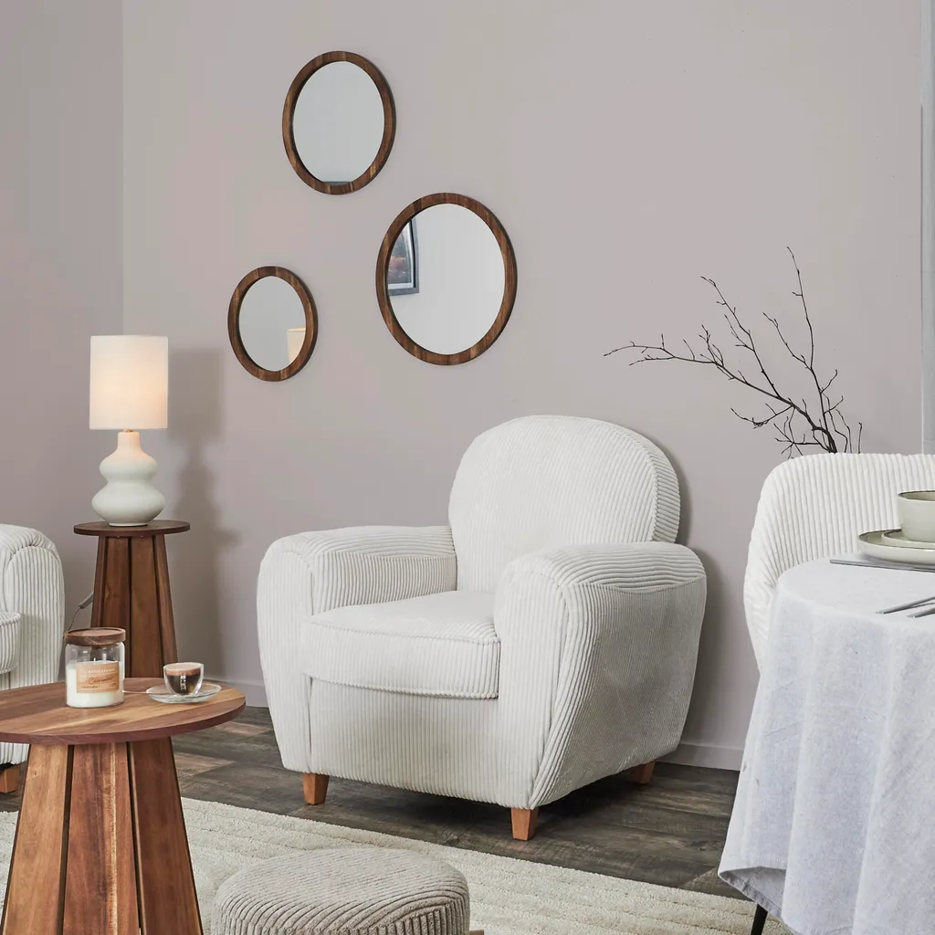 Fauteuil Club Cotele Scott Beige M1 - Siège de Salon Vintage Chic