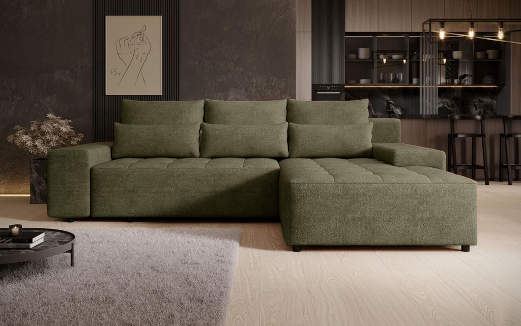 Elegante EDITA-Sofagarnitur – Khaki
