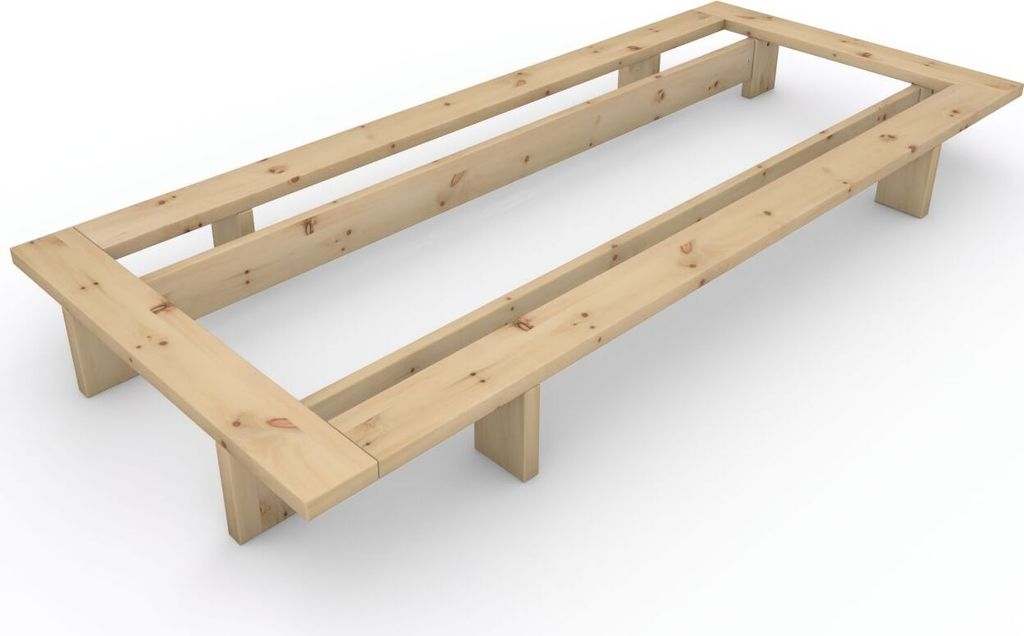 Massivholzbett im japanischen Stil "Komorebi" 80x220 Zirbe