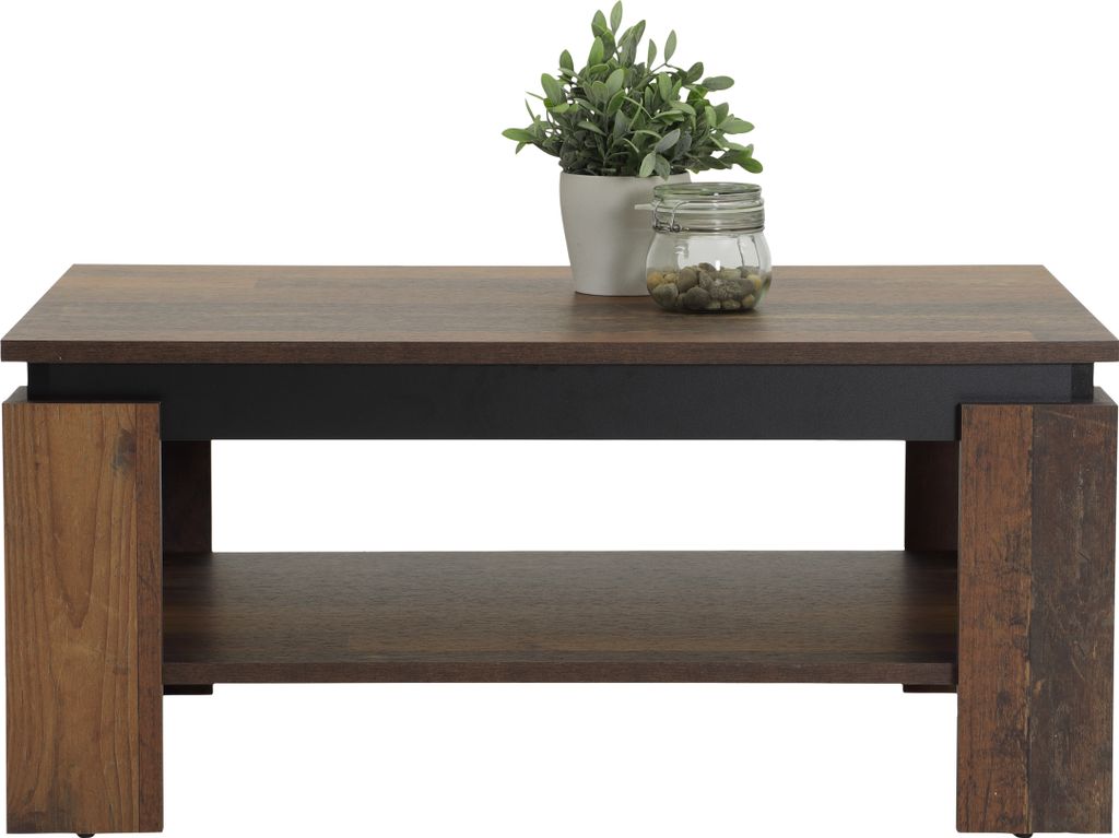 Couchtisch Tim II - Oldwood - Gestell mit Ablageboden - Maß Produktbild 3