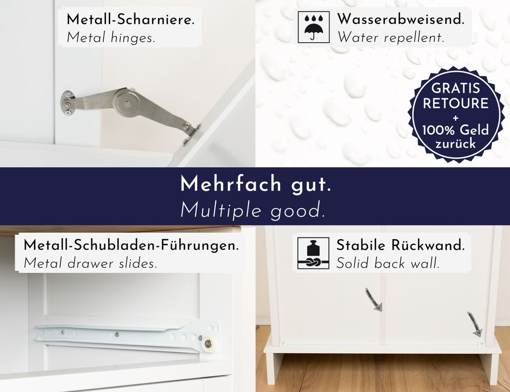 WONDERMAKE® Wäscheschrank hoch oder Mülleimer-Schrank aus