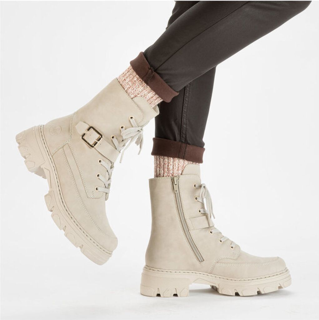 Biker Boots Halbstiefel Damen Beige ILC Nepels 2-01 Damen Stiefel