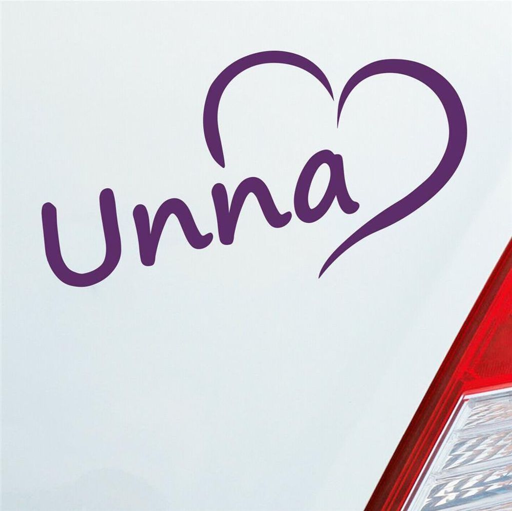 Auto Aufkleber Unna Herz Stadt City Liebe Love Heimat 15x8 cm Lila Sticker Heckscheibenaufkleber