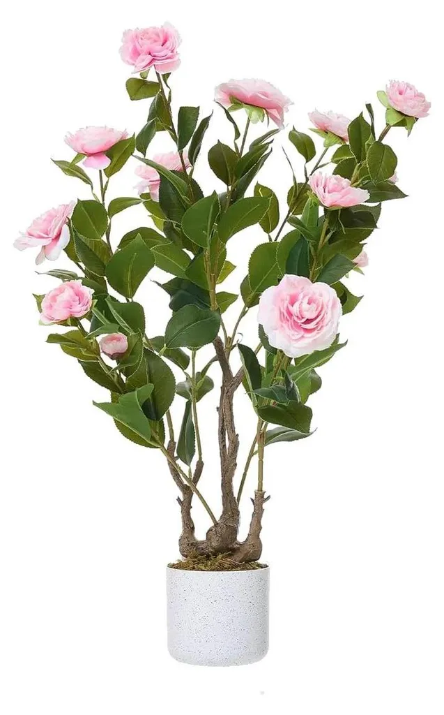 Camélia Artificiel Rose pour Déco de Fête Prénatale et Intérieur - Lot 2