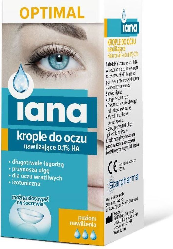 IANA OPTIMAL Feuchtigkeitsspendende Augentropfen 0,1% HA 10 Produktbild 
