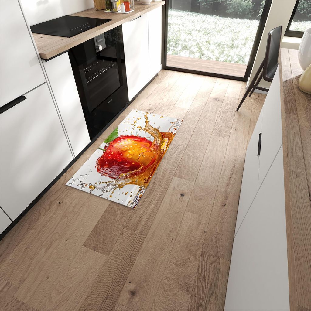 Küchenteppich 60x120cm rutschfest & abwischbar PVC Läufer - Apfel von Spritzender