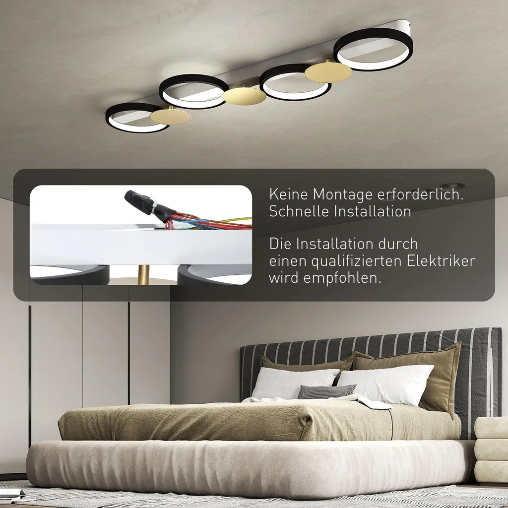 Plafonnier LED 38W télécommandé, réglage blanc chaud à blanc froid - 6