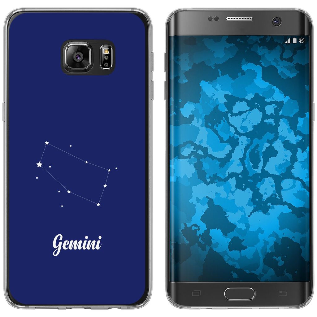 PhoneNatic Case kompatibel mit Samsung Galaxy S7 Edge Silikon-Hülle SternzeichenGemini M12