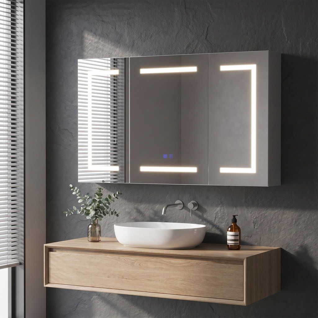 Mobiletto da bagno INONEFT con specchio, illuminazione a Immagine del prodotto 
