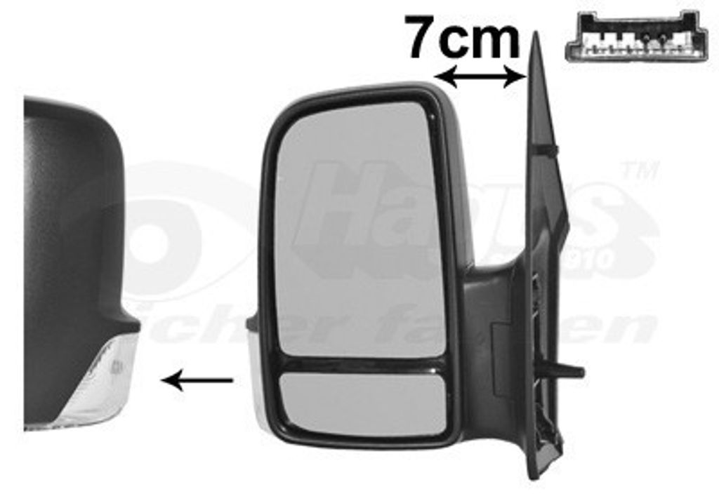 VAN WEZEL 5862801 Außenspiegel Seitenspiegel Links für VW CRAFTER 30-50 Kasten (2E) Konvex