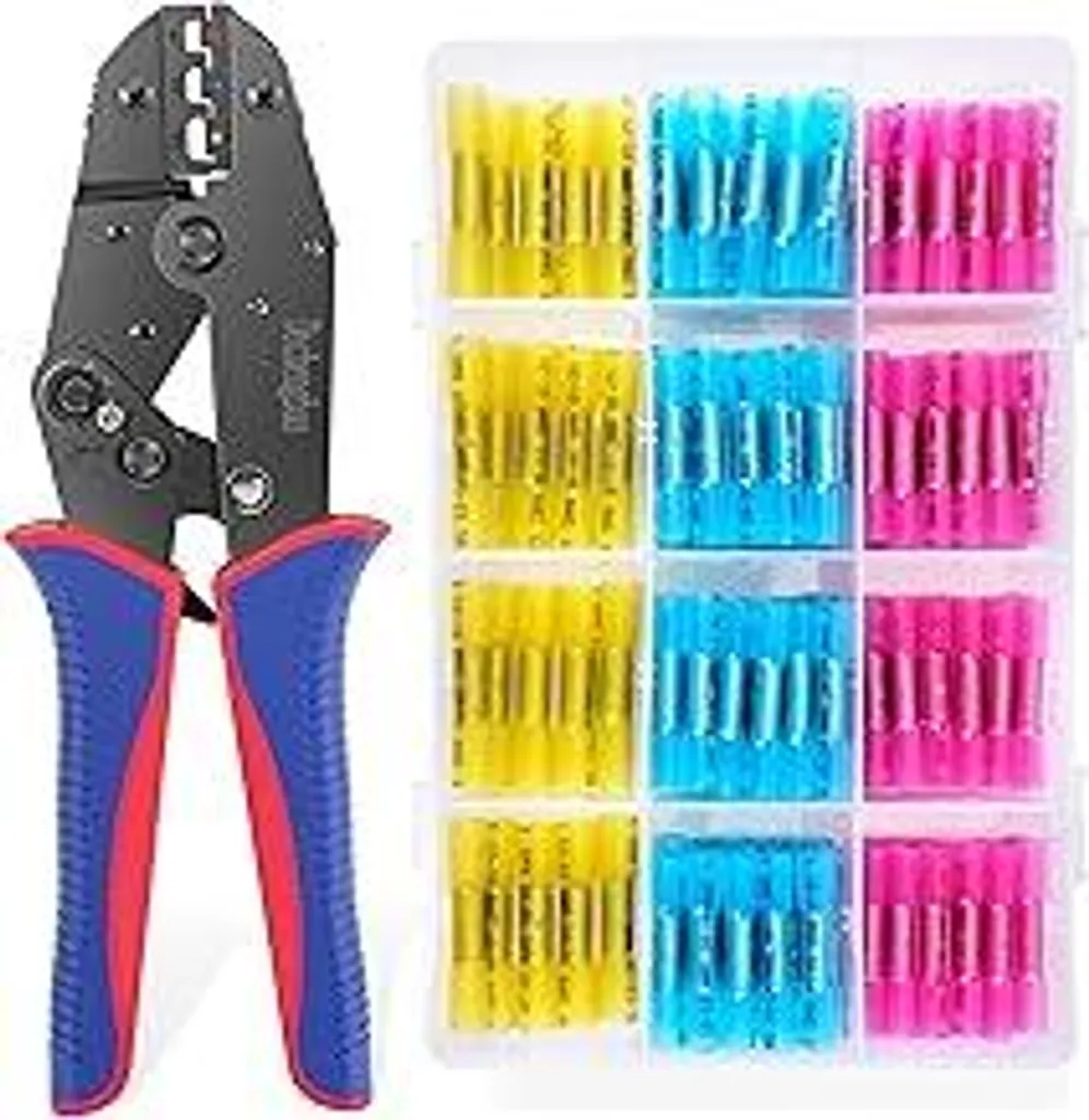 Offerta Kit Crimpatrice Elettrica + 200 Connettori Rame Stagnato AWG 22-10